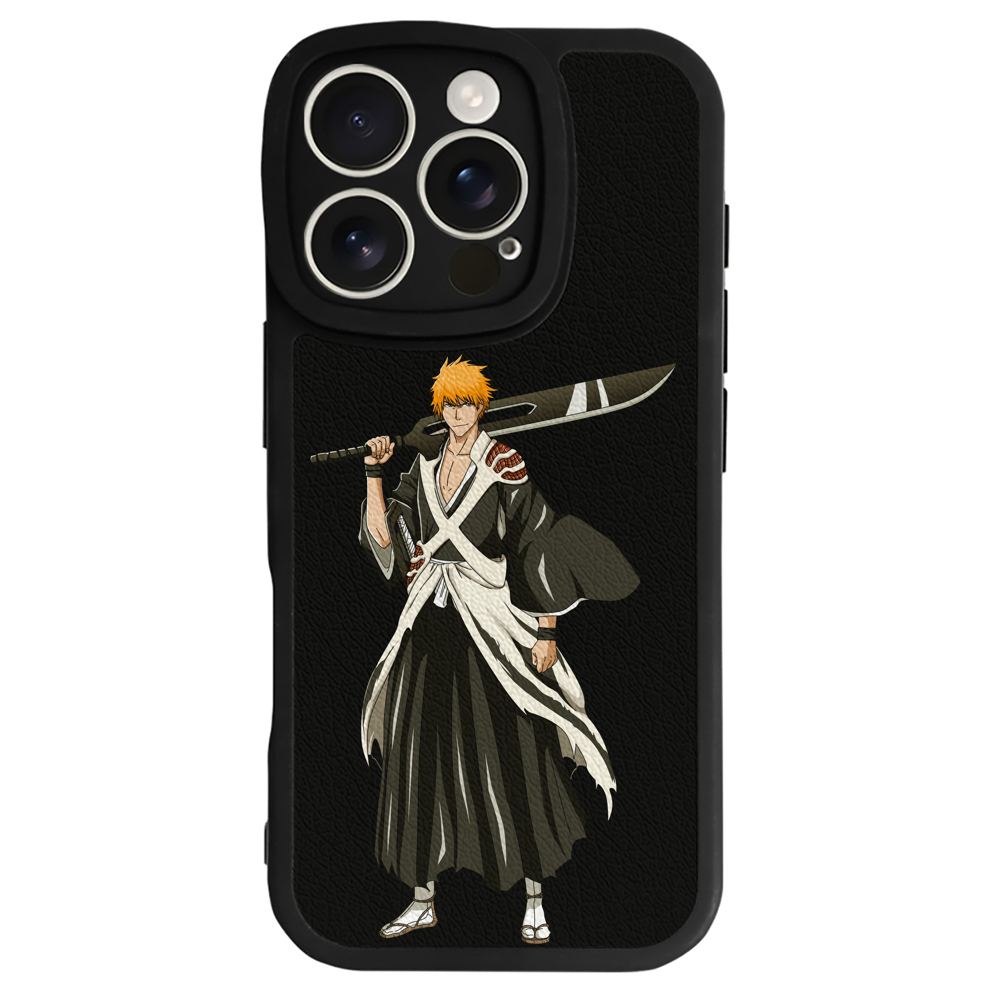 ブリーチ 黒崎一護（くろさき いちご）BLEACH Kurosaki Ichigo 【iPhone 16シリーズ対応】シリコンスマホケース（レザー調） 材質：シリコン